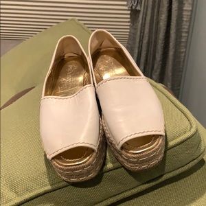Prada espadrille . White leather.